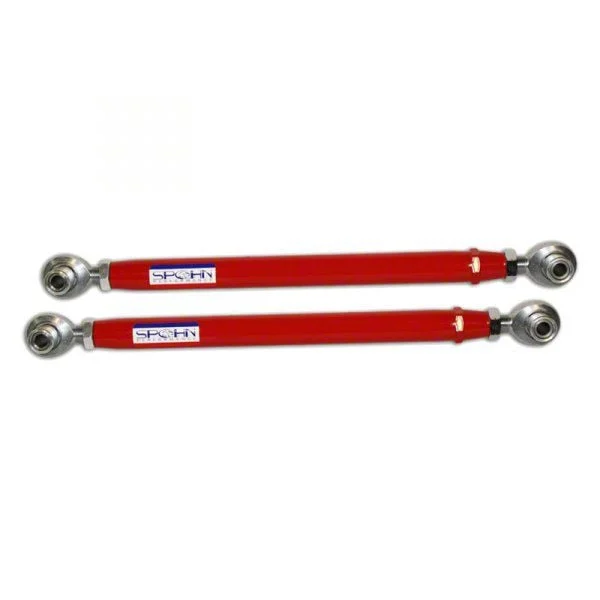 Tubular Adjustable Rear Lower Control Arms with Spherical Rod Ends; 4130N Chrome Moly; Gloss Black (05-14 Mustang)