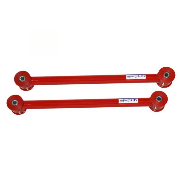 Tubular Rear Lower Control Arms with Polyurethane Bushings; 4130N Chrome Moly; Gloss Black (05-14 Mustang)