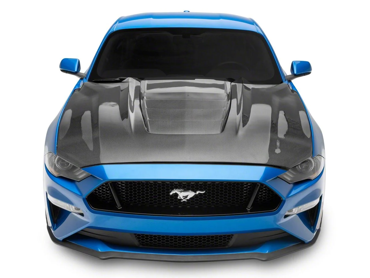 V6R Style Hood; Carbon Fiber (18-23 Mustang GT, EcoBoost)