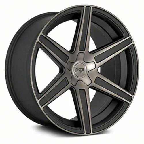 Niche Carina Matte Black Machined Double Dark Tint Wheel; 20x9; 35mm Offset (05-09 Mustang)