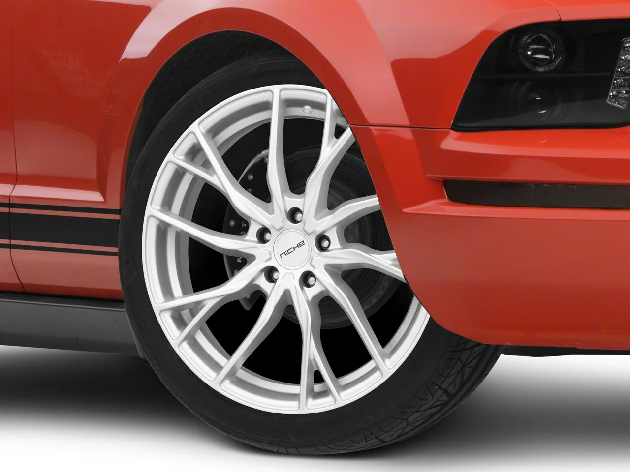 Niche Novara Silver Wheel; 20x9; 35mm Offset (05-09 Mustang)