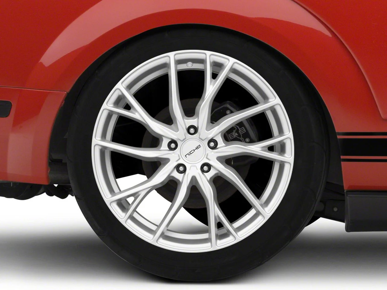Niche Novara Silver Wheel; Rear Only; 20x10.5; 40mm Offset (05-09 Mustang)
