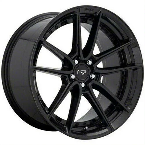 Niche DFS Gloss Black Wheel; 22x9; 18mm Offset (06-10 RWD Charger)