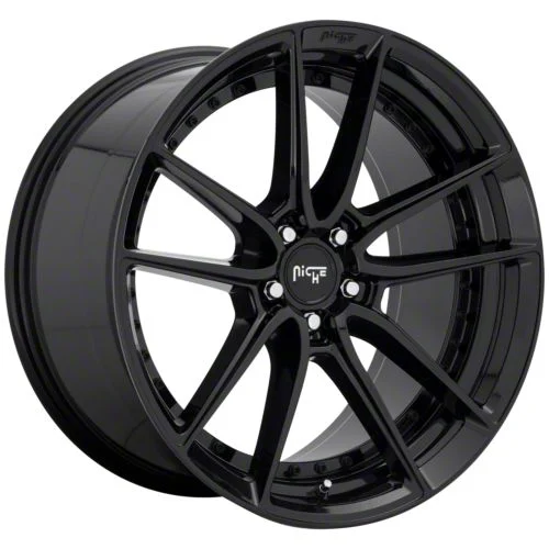 Niche DFS Gloss Black Wheel; Rear Only; 22x10.5; 20mm Offset (06-10 RWD Charger)