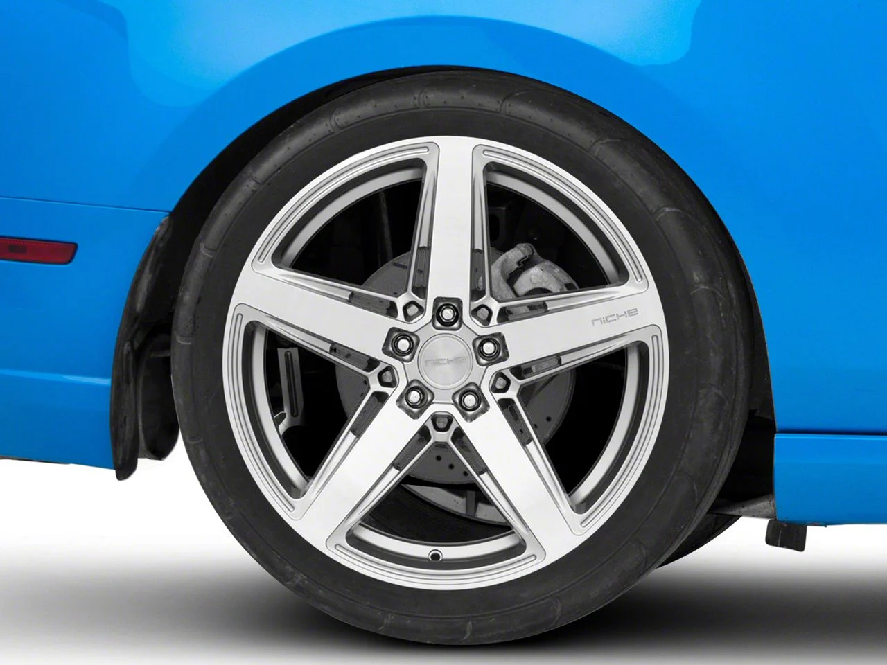 Niche Teramo Anthracite Brushed Face Tint Clear Wheel; Rear Only; 20x11; 50mm Offset (10-14 Mustang)