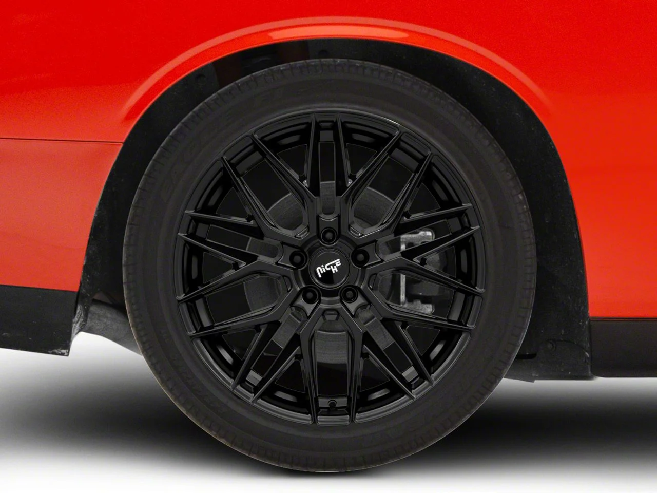 Niche Gamma Gloss Black Wheel; Rear Only; 22x10.5; 20mm Offset (08-23 RWD Challenger)