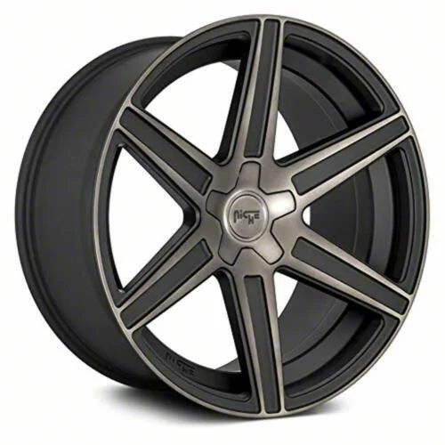 Niche Carina Matte Black Machined Double Dark Tint Wheel; 20x9; 35mm Offset (15-23 Mustang GT, EcoBoost, V6)
