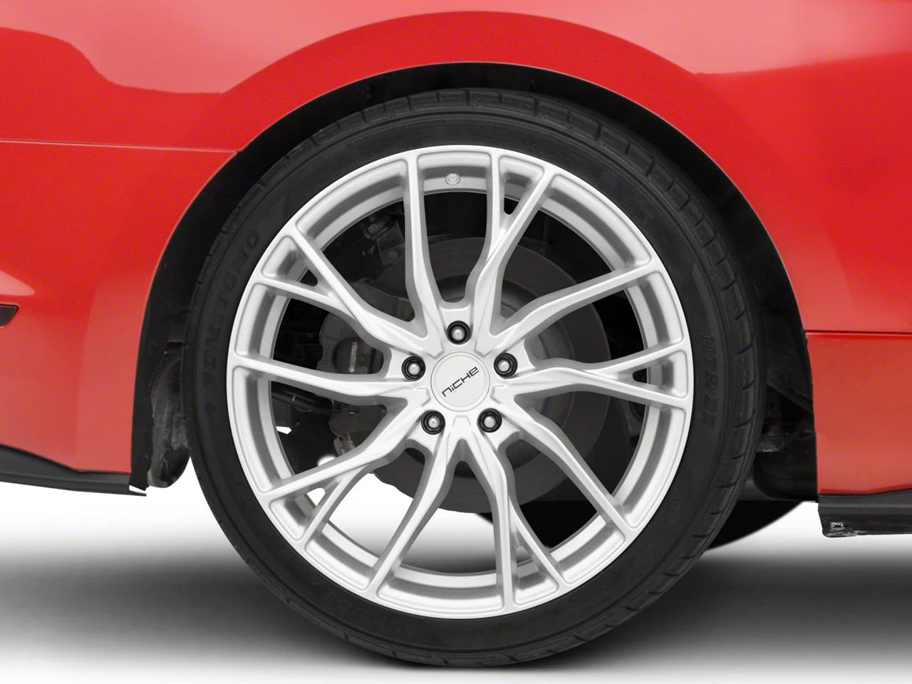 Niche Novara Silver Wheel; Rear Only; 20x10.5; 30mm Offset (15-23 Mustang GT, EcoBoost, V6)