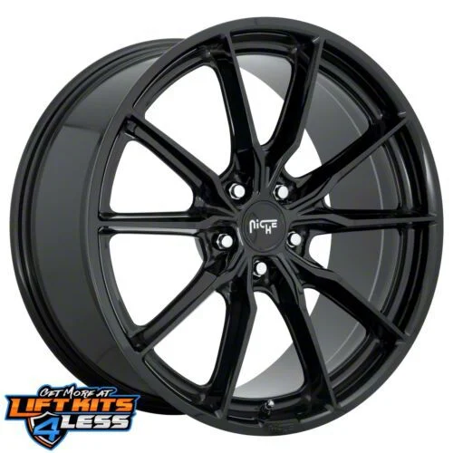 Niche Rainier Gloss Black Wheel; 20x9; 35mm Offset (15-23 Mustang GT, EcoBoost, V6)