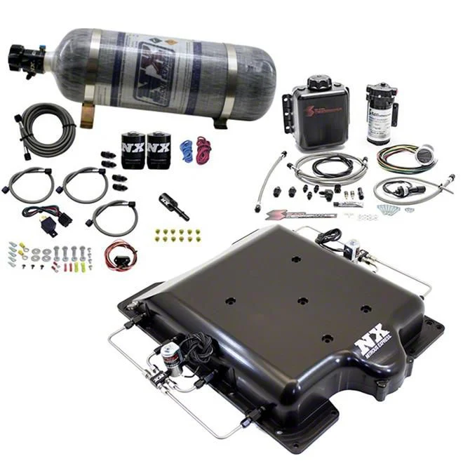 Nitrous Express Integrated Nitrous and Water Methanol System with Supercharger Lid; 12 lb. Carbon Bottle (15-23 6.2L Challenger)
