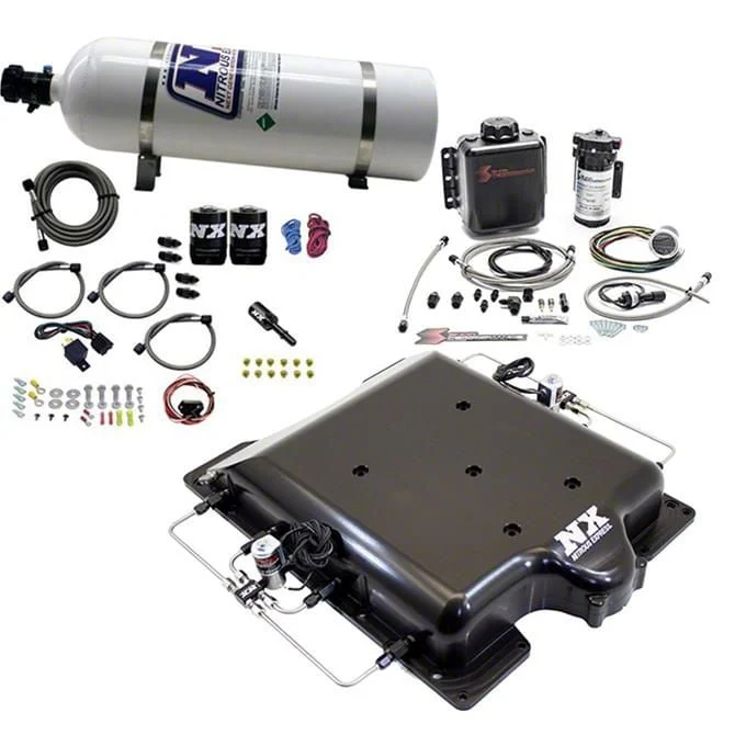 Nitrous Express Integrated Nitrous and Water Methanol System with Supercharger Lid; 15 lb. Bottle (15-23 6.2L Challenger)