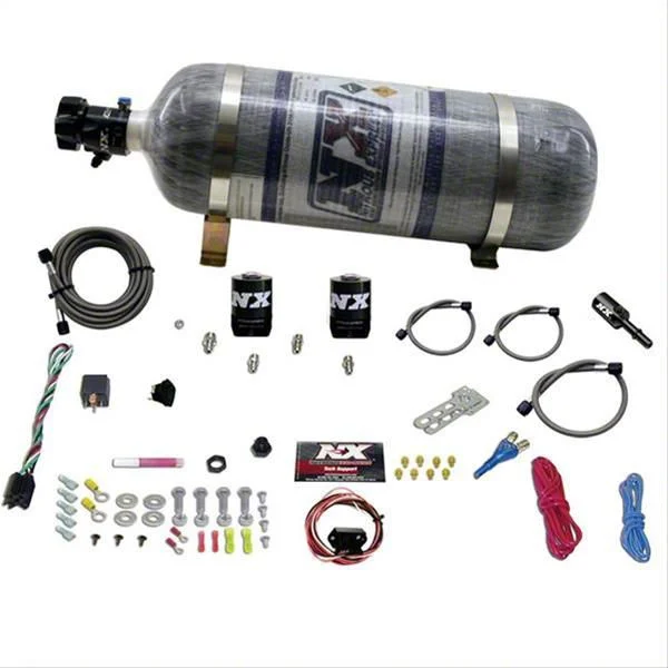 Nitrous Express HEMI Fly-by-Wire Single Nitrous Nozzle System; 12 lb. Carbon Bottle (06-23 V8 HEMI Charger, Excluding 6.2L HEMI)