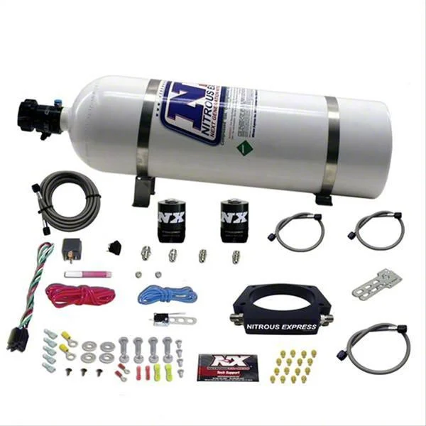 Nitrous Express LS 90mm Nitrous Plate System; 15 lb. Bottle (09-13 Corvette C6)