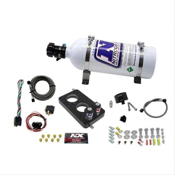 Nitrous Express 3-Valve Nitrous Plate System; 5 lb. Bottle (05-10 Mustang GT)