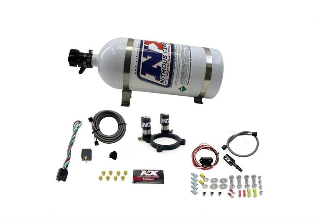Nitrous Express Nitrous Plate System; 10 lb. Bottle (11-14 Mustang V6)