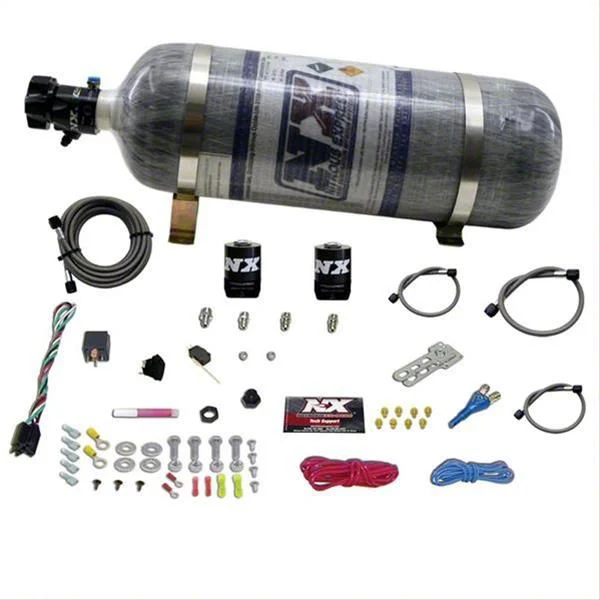 Nitrous Express Dodge EFI Single Nitrous Nozzle System; 12 lb. Carbon Bottle (Universal; Some Adaptation May Be Required)