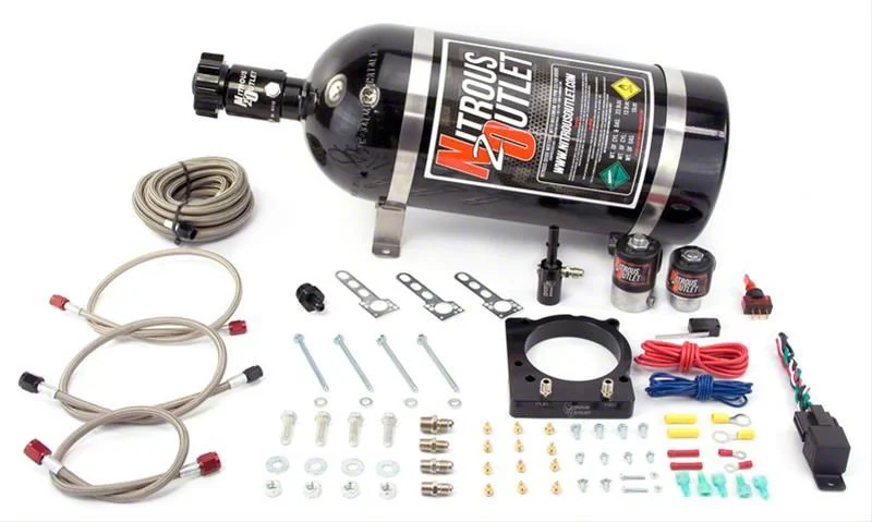 Nitrous Outlet 85mm Hemi Plate System; 10 lb. Bottle (06-23 5.7L HEMI, 6.1L HEMI Charger)