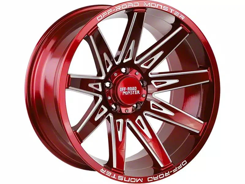 Off-Road Monster M25 Candy Red Milled 6-Lug Wheel; 20x10; -19mm Offset (19-23 Ranger)