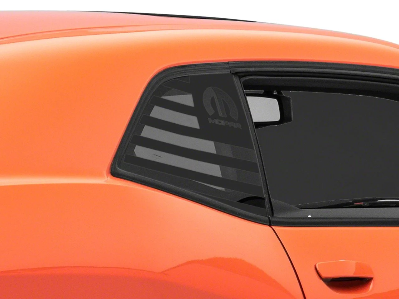 Mopar Licensed by SEC10 Mopar Flag Quarter Window Decals; Matte Black (08-13 Challenger)
