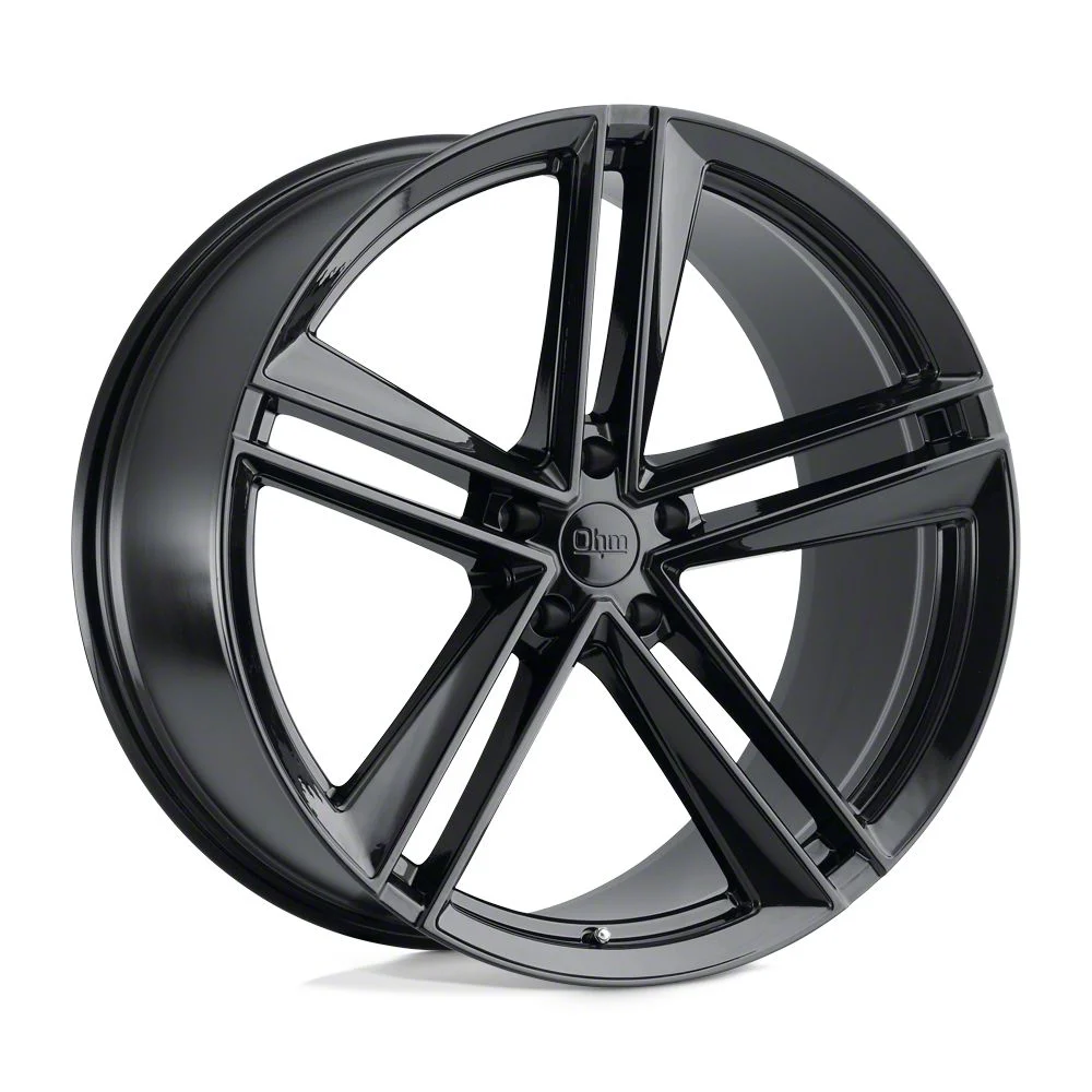 Ohm Lightning Gloss Black Wheel; Front Only; 19x8.5; 30mm Offset (20-26 Corvette C8, Excluding Z06)