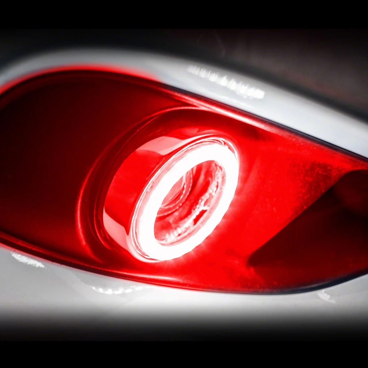 Oracle LED Projector Surface Mount Fog Light Halo Kit; Red (15-17 Mustang GT, EcoBoost, V6)