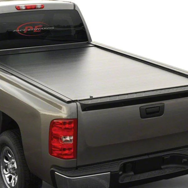 Pace Edwards Full Metal JackRabbit Retractable Bed Cover; Gloss Black (20-26 Sierra 2500 HD w/ 8-Foot Long Box)