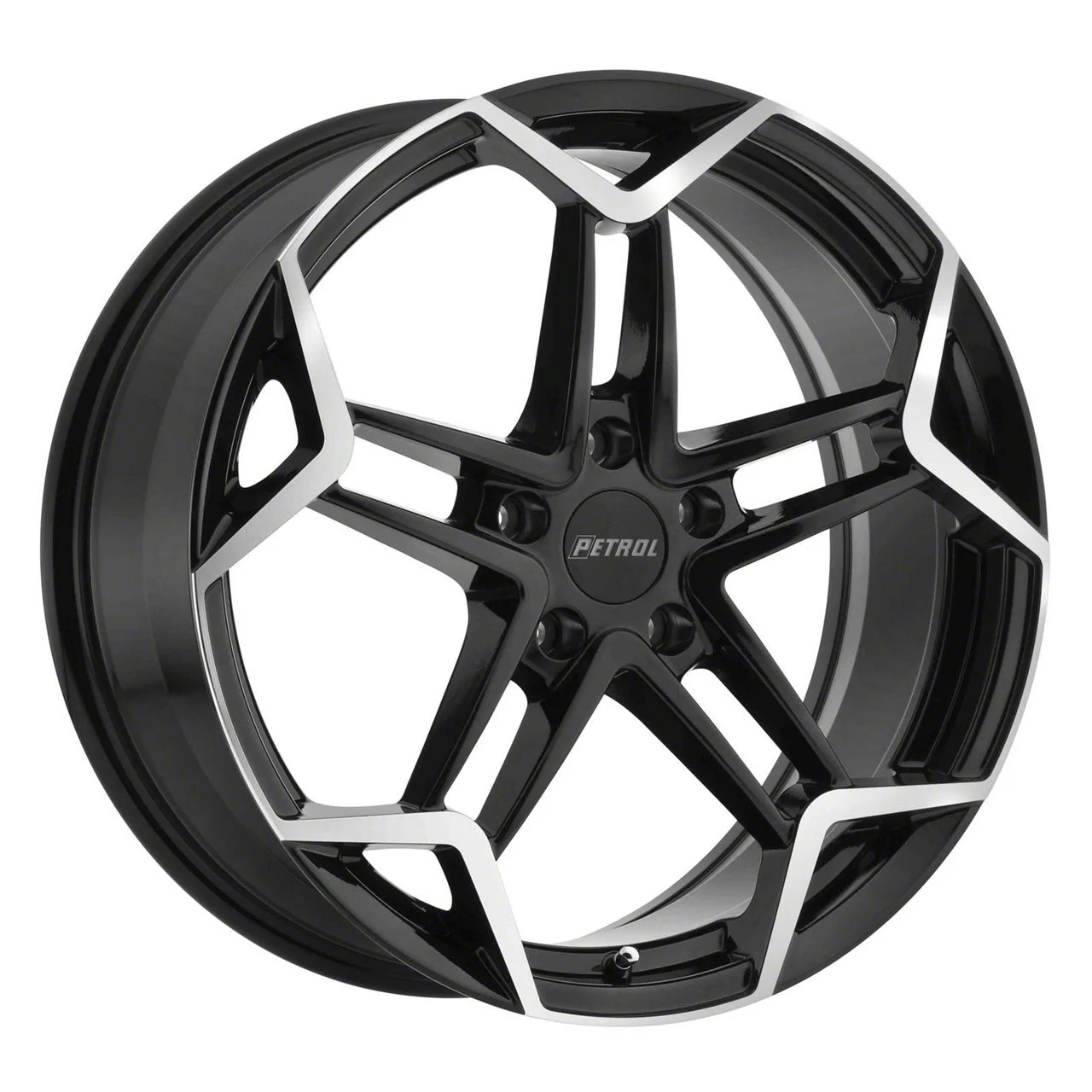 Petrol P1A Gloss Black Machined Wheel; 19x8; 40mm Offset (21-26 Mustang Mach-E)