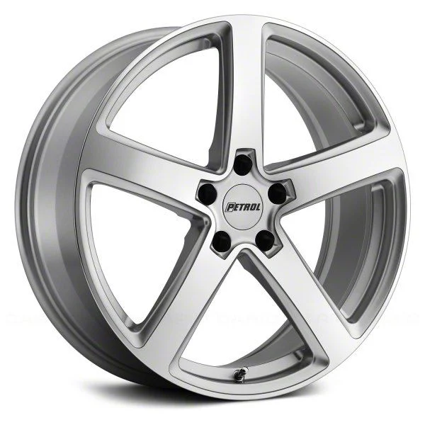 Petrol P2A Silver Machined Wheel; 18x8; 40mm Offset (21-26 Mustang Mach-E, Excluding GT)