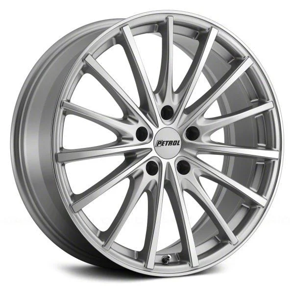Petrol P3A Silver Machined Wheel; 18x8; 40mm Offset (21-26 Mustang Mach-E, Excluding GT)
