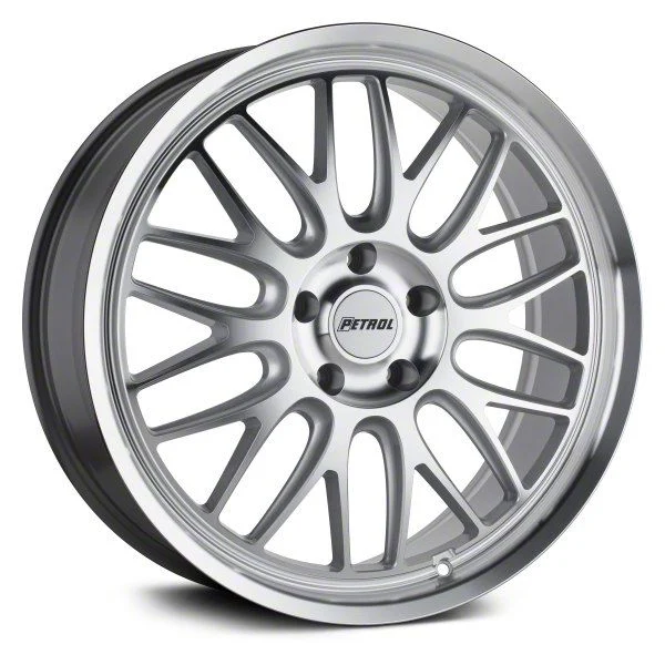 Petrol P4C Silver Machined Wheel; 18x8; 40mm Offset (21-26 Mustang Mach-E, Excluding GT)