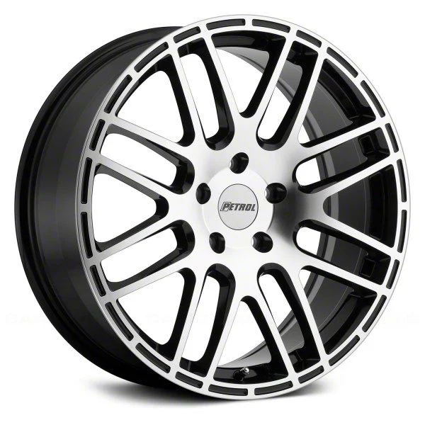 Petrol P6A Gloss Black Machined Wheel; 18x8; 40mm Offset (21-26 Mustang Mach-E, Excluding GT)