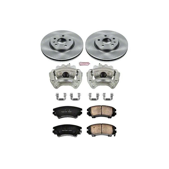 PowerStop OE Replacement Brake Rotor, Pad and Caliper Kit; Front (10-15 Camaro LS, LT)
