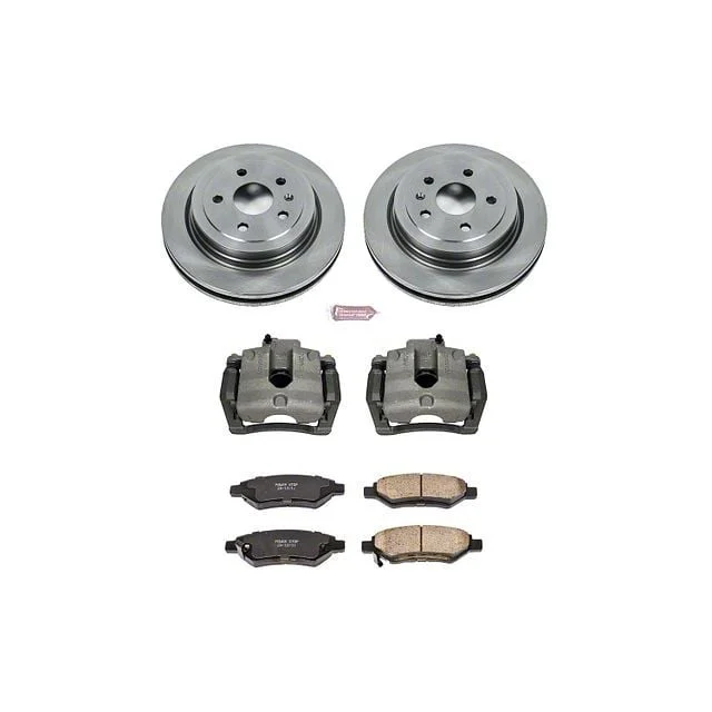 PowerStop OE Replacement Brake Rotor, Pad and Caliper Kit; Rear (10-15 Camaro LS, LT)