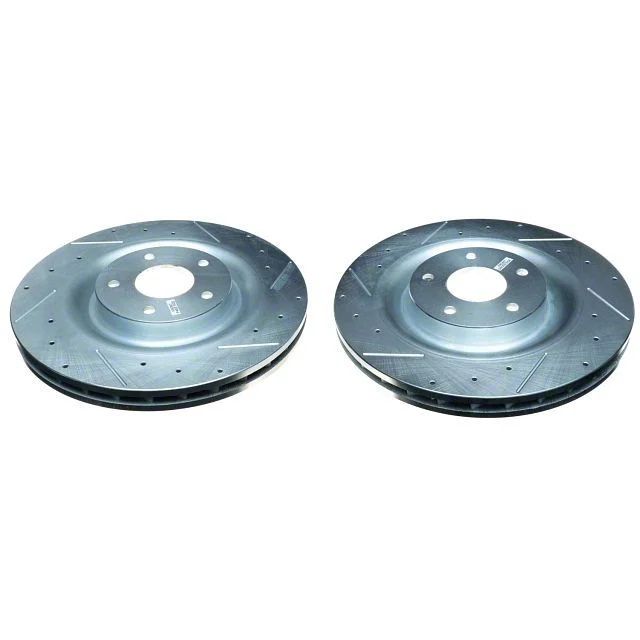 PowerStop Evolution Cross-Drilled and Slotted Rotors; Front Pair (06-13 Corvette C6 427, Grand Sport, Z06 w/o Z07 Brake Package)