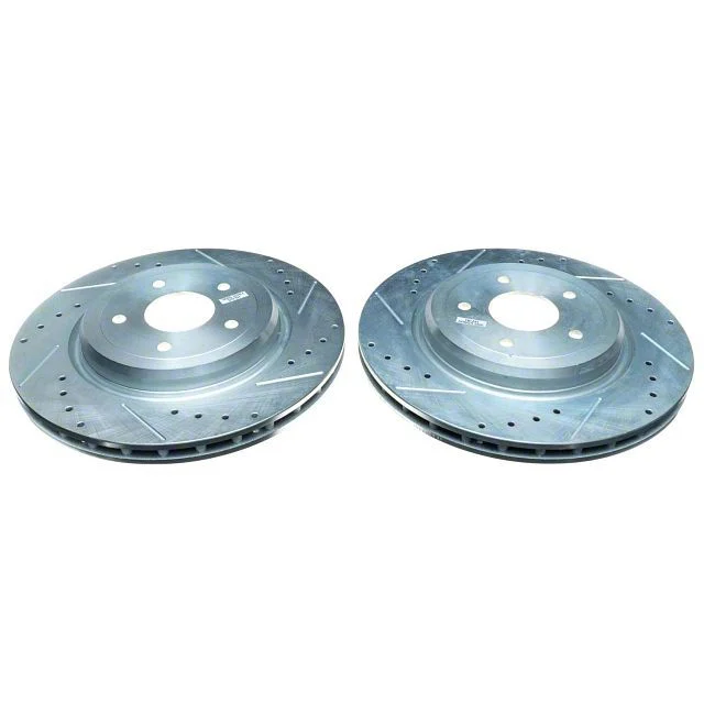 PowerStop Evolution Cross-Drilled and Slotted Rotors; Rear Pair (06-13 Corvette C6 427, Grand Sport, Z06 w/o Z07 Brake Package)