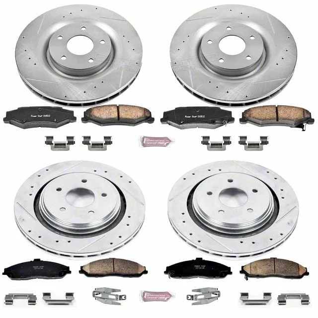 PowerStop Z23 Evolution Sport Brake Rotor and Pad Kit; Front and Rear (05-09 Corvette C6 w/ Z51 Brake Package; 10-11 Corvette C6 Base w/ MagneRide; 12-13 Corvette C6 Base w/ Heavy Duty Brake Package)