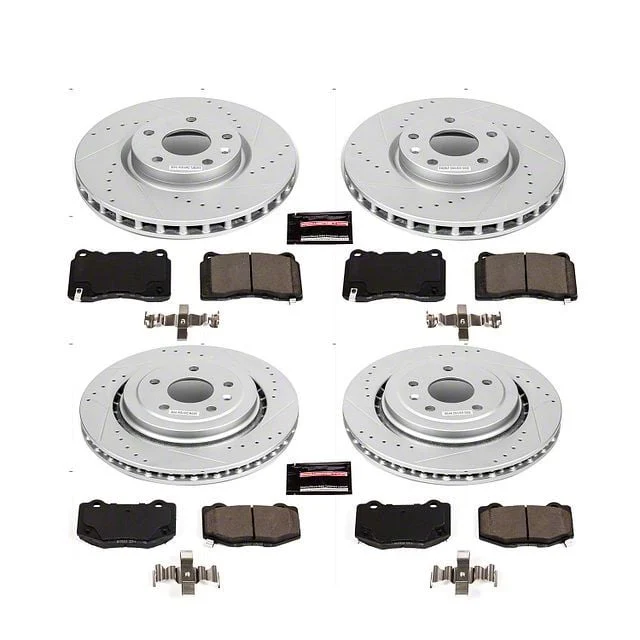PowerStop Z23 Evolution Sport Brake Rotor and Pad Kit; Front and Rear (17-19 Corvette C7 Stingray w/ Standard JL9 Brake Package)
