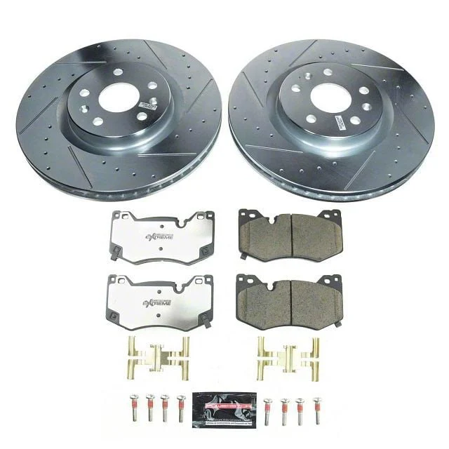 PowerStop Z26 Street Warrior Brake Rotor and Pad Kit; Front (20-26 Corvette C8 Stingray w/ Z51 Brake Package)