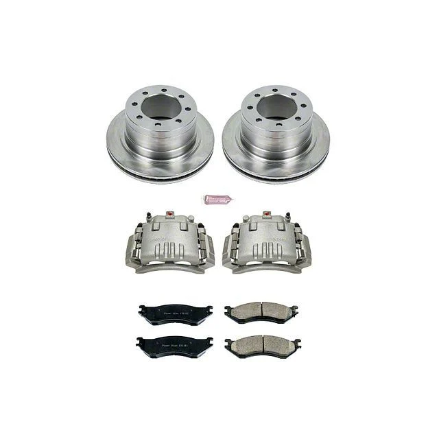 PowerStop OE Replacement 8-Lug Brake Rotor, Pad and Caliper Kit; Rear (03-08 RAM 2500)
