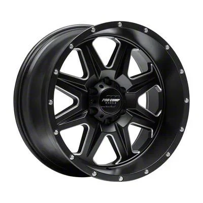 Pro Comp Wheels 63 Series Recon Satin Black Milled 8-Lug Wheel; 20x10; -18mm Offset (20-26 Sierra 2500 HD)