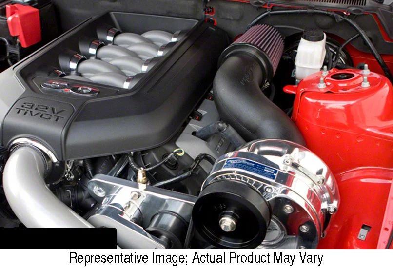 Procharger High Output Intercooled Supercharger Complete Kit with Factory Airbox and P-1SC-1; Satin Finish (11-14 Mustang GT)