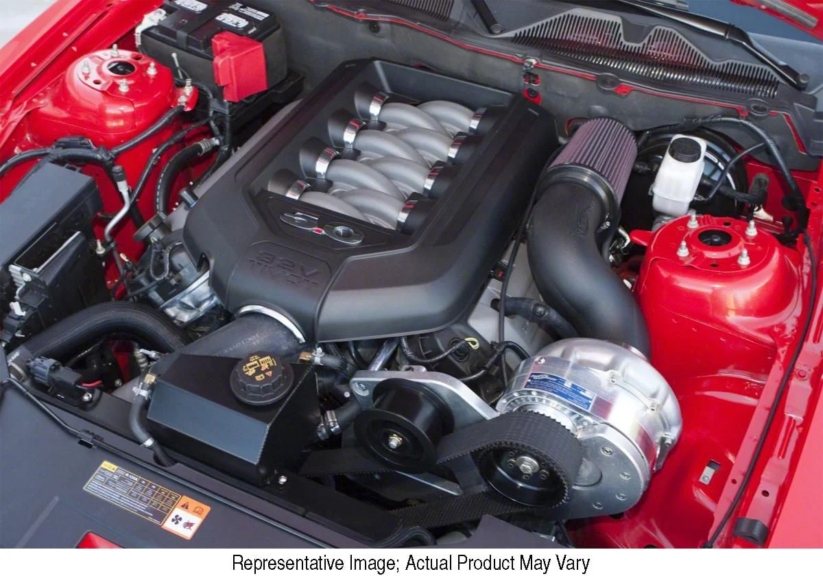 Procharger High Output Intercooled Supercharger Complete Kit with Factory Airbox and P-1SC-1; Satin Finish (12-13 Mustang BOSS 302)