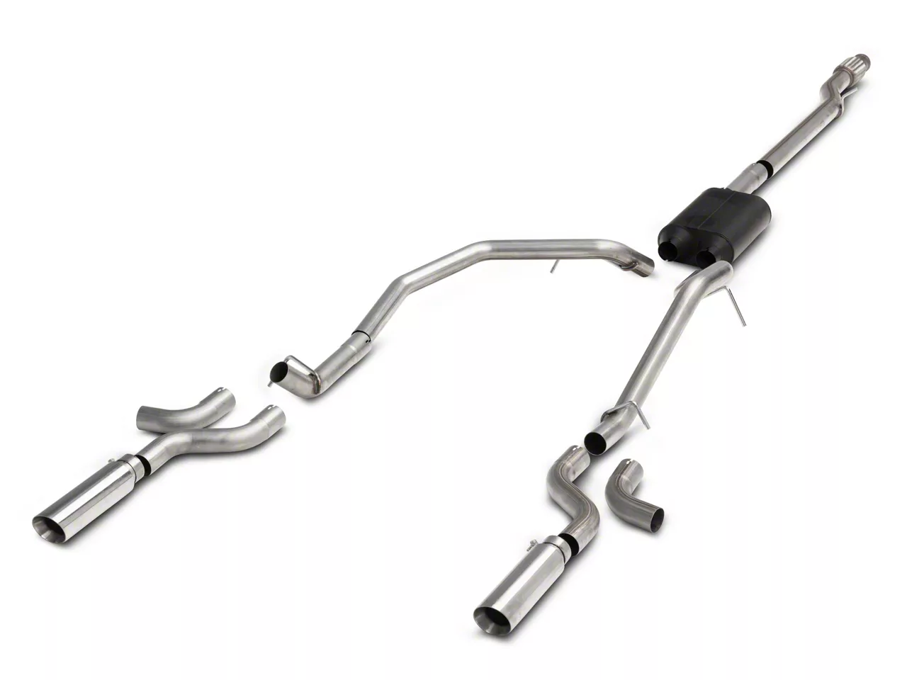 C&L Dual Exhaust System with Polished Tips; Side Exit (07-13 5.3L Sierra 1500)