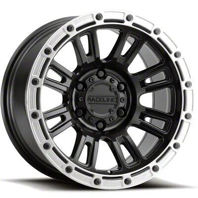 Raceline Compass Satin Black with Silver Ring 6-Lug Wheel; 17x9; -12mm Offset (07-14 Tahoe)