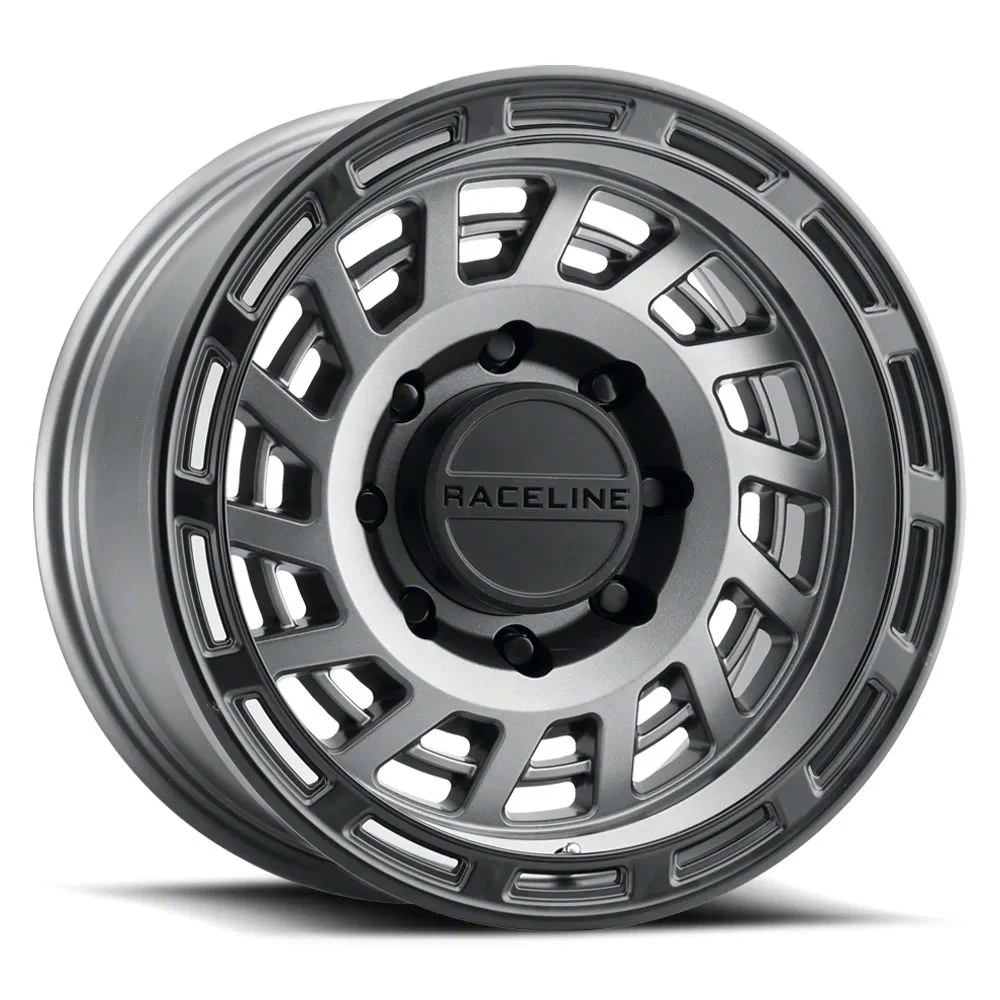 Raceline Halo Gunmetal with Black Ring 6-Lug Wheel; 18x9; 18mm Offset (07-14 Tahoe)
