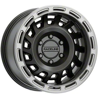 Raceline Halo Satin Black with Silver Ring 6-Lug Wheel; 18x9; 18mm Offset (07-14 Tahoe)