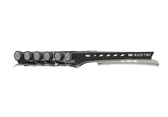 RACKTEC Phantom Series Gen 2 Roof Rack; 9-Light Front Mounting Brackets (07-14 Silverado 2500 HD Crew Cab)