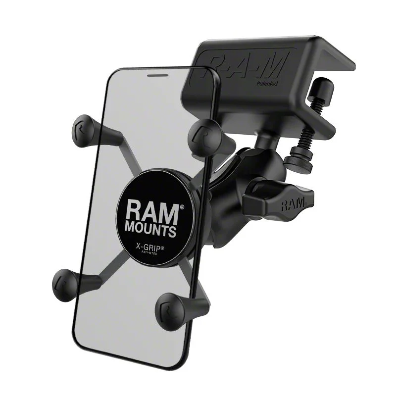 RAM Mounts X-Grip Phone Mount with Glare Shield Clamp Base (Universal; Some Adaptation May Be Required)