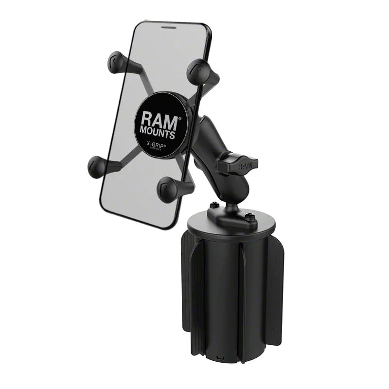 RAM Mounts X-Grip Phone Mount with Ram Mounts-A-Can II Cup Holder Base (Universal; Some Adaptation May Be Required)