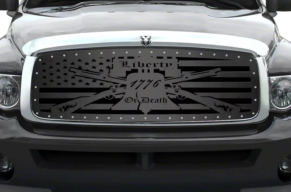 1-Piece Steel Upper Grille Insert; Liberty Or Death (02-05 RAM 1500)